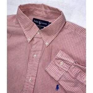 Ralph Lauren Blake Mens L Plaid Check Button Down Long Sleeve Shirt‎